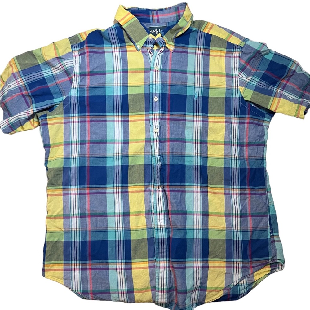 Ralph Lauren Polo Men's Vintage Button Up Plaid Short Sleeve Sz XL Classic Fit